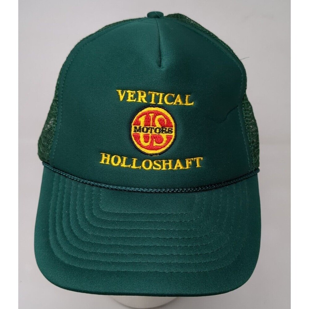 Vintage US Motors Vertical Hollow Shaft Trucker Hat Farmer Baseball Cap Snapback